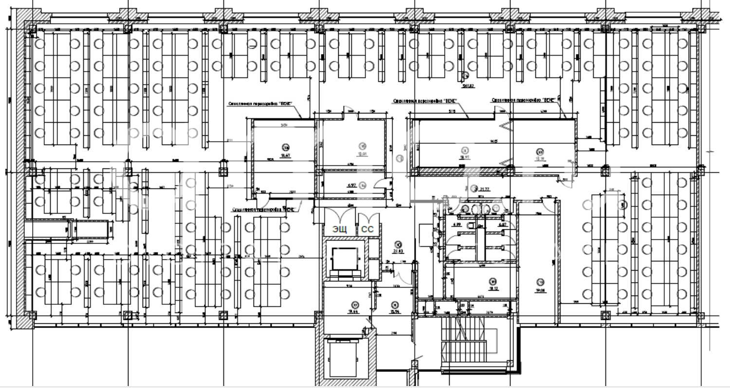 Планировка офиса 863 м², 2 этаж, Бизнес-центр «Фабрика Станиславского»